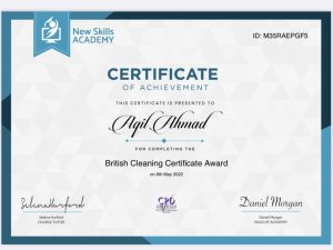 British Cleaning Certificate